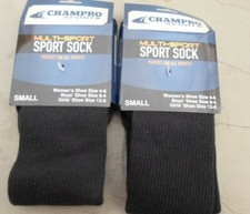 Champro Sports Multi-Sport Black Sport Socks Size Small 1 Pair 