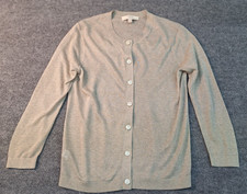 Ann Taylor LOFT Tan Knit Cardigan Sweater Women s Size S Crew Neck Lightweight
