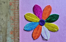 1 PC RAINBOW FLOWER Iron on Flower embroidered IRON ON Flower Patch