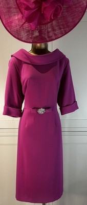 Cassandra UK 18 Magenta Kleid Hochzeit Mutter Braut Bräutigam Gast Rennen Party Event