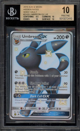 Pokemon Umbreon GX Hidden Fates Full Art #SV69 BGS 10 Pristine