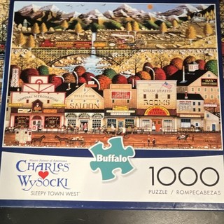 Charles Wysocki 'Sleepy Town West' 1000 Piece Puzzle with Bonus Poster