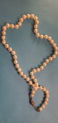 Vintage 1957 Japanese Cultured Akoya Pearl Necklace W/Sterling Clasp 16" Cream — photo 2