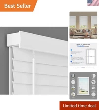 Chic White 2-Inch Cordless Faux Wood Blinds for Light Control - 23" W x 64" L