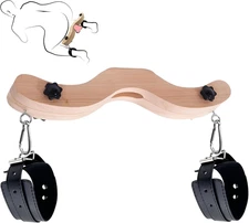 Testicle Crusher CBT Cock and Ball Wooden testicle clamp with shackles 