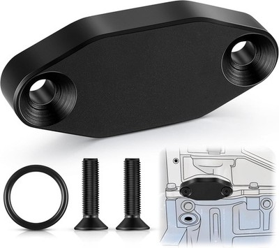 Saillong 1 Pack LS Billet Oil Cooler Block off Plate on Pan Black 