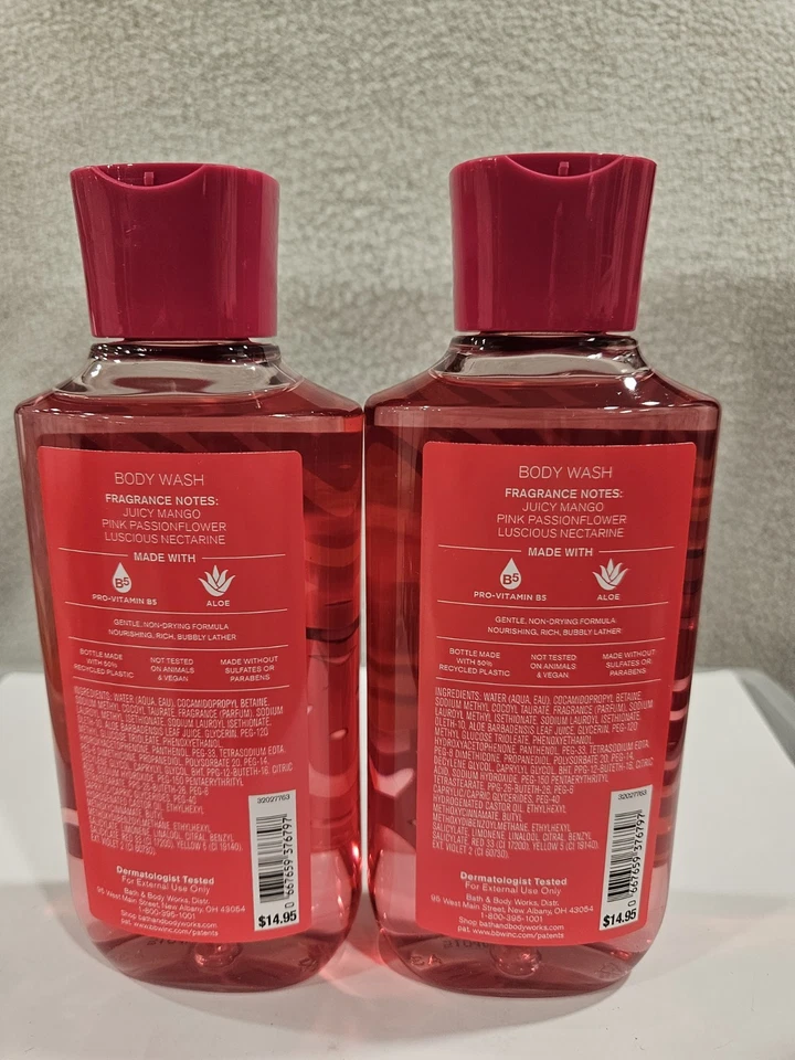 Bath & Body Works Bali Mango Body Wash Shower Gel 10 fl oz New Set of 2 - Image 2 of 2