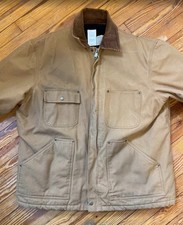 Big Smith Jacket Mens XL Brown Canvas Full Zip Lined Heavy Work Wear Well. 46-48