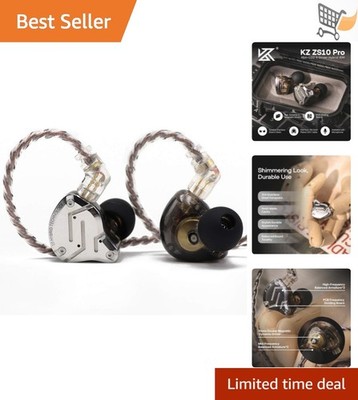 In Ear Monitor HI-FI Wired Earbuds 4BA+1DD Hybrid In-Ear Earphones Noise Isol...