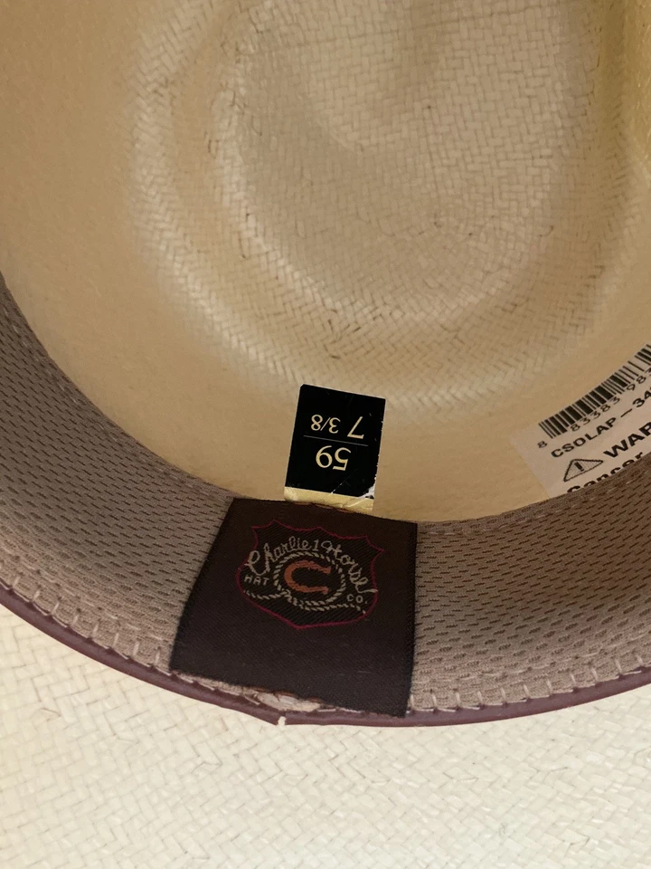 Charlie 1 Horse Womens Straw Western Cowboy Hat Size  7 3/8 Premier - Image 2 of 4