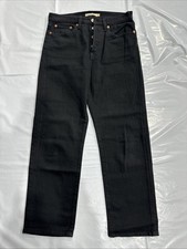 Levi  s Premium Jeans Women's 27x26 Black Denim Wedgie Straight Leg Ankle CEB321