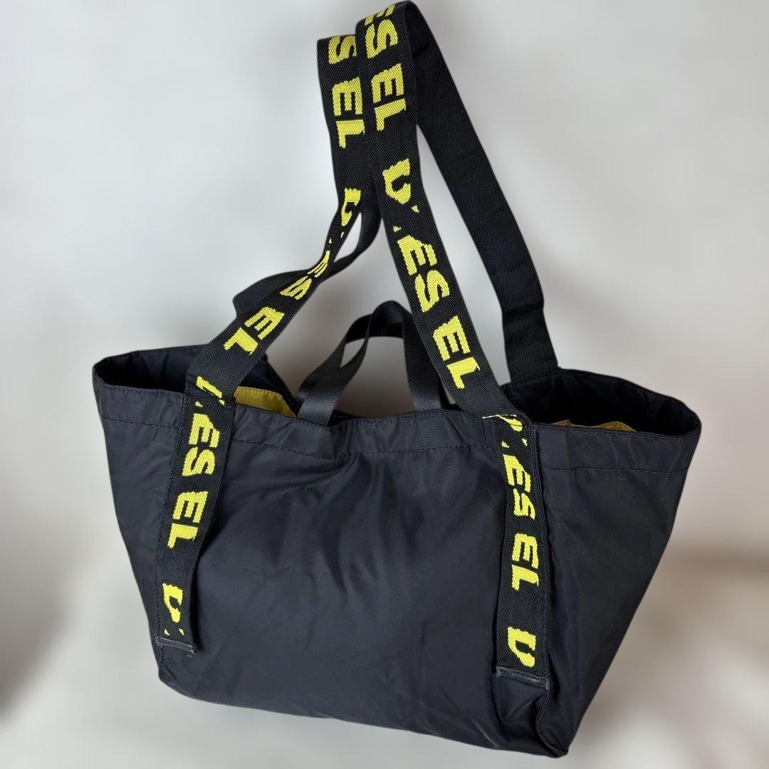 Diesel Big Tote Bag Logo Line 2 Way Nylon Black Womens Auth From Japan RIN thumbnail 18