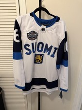 BARKOV TEAM FINLAND 4 NATIONS FACE-OFF FANATICS PREMIUM HOCKEY JERSEY SIZE 52