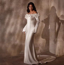 Strapless Elegant Wedding Dresses Vintage Off Shoulder Classic Bridal Gowns
