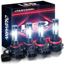 4x 9005 H11 Combo LED Headlight High Low Beam Bulbs Kit 6000K Super White Bright