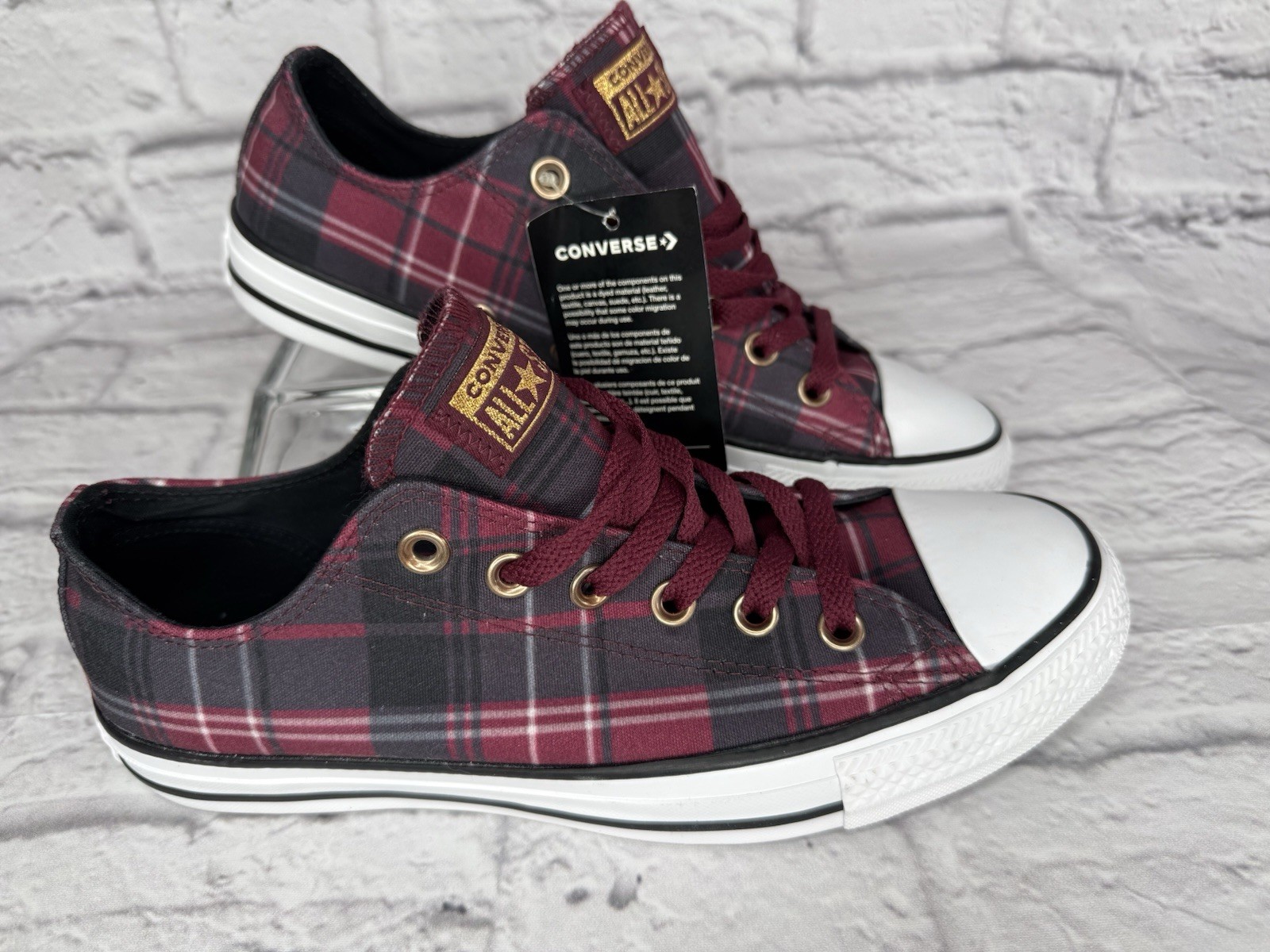 Converse Chuck Taylor All Star Sneakers Black/Red Flannel Plaid Unisex, Sz 9 NWT thumbnail 2