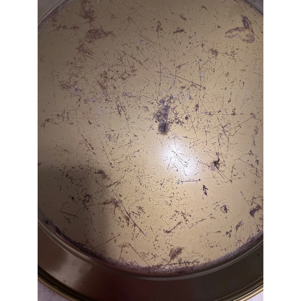 Pennsylvania Dutch Coffee Tea Folk Art XL Decorative Round Tin Platter Vintage - Image 3 of 4