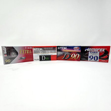 NEW SEALED LOT OF 4 mixed brands audio blank cassette tapes 90 MINUTE