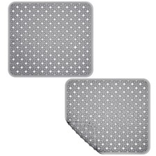 2 PCS Gray PVC Adjustable Kitchen Sink Protector Dish Drying Pad 12.2x10.8
