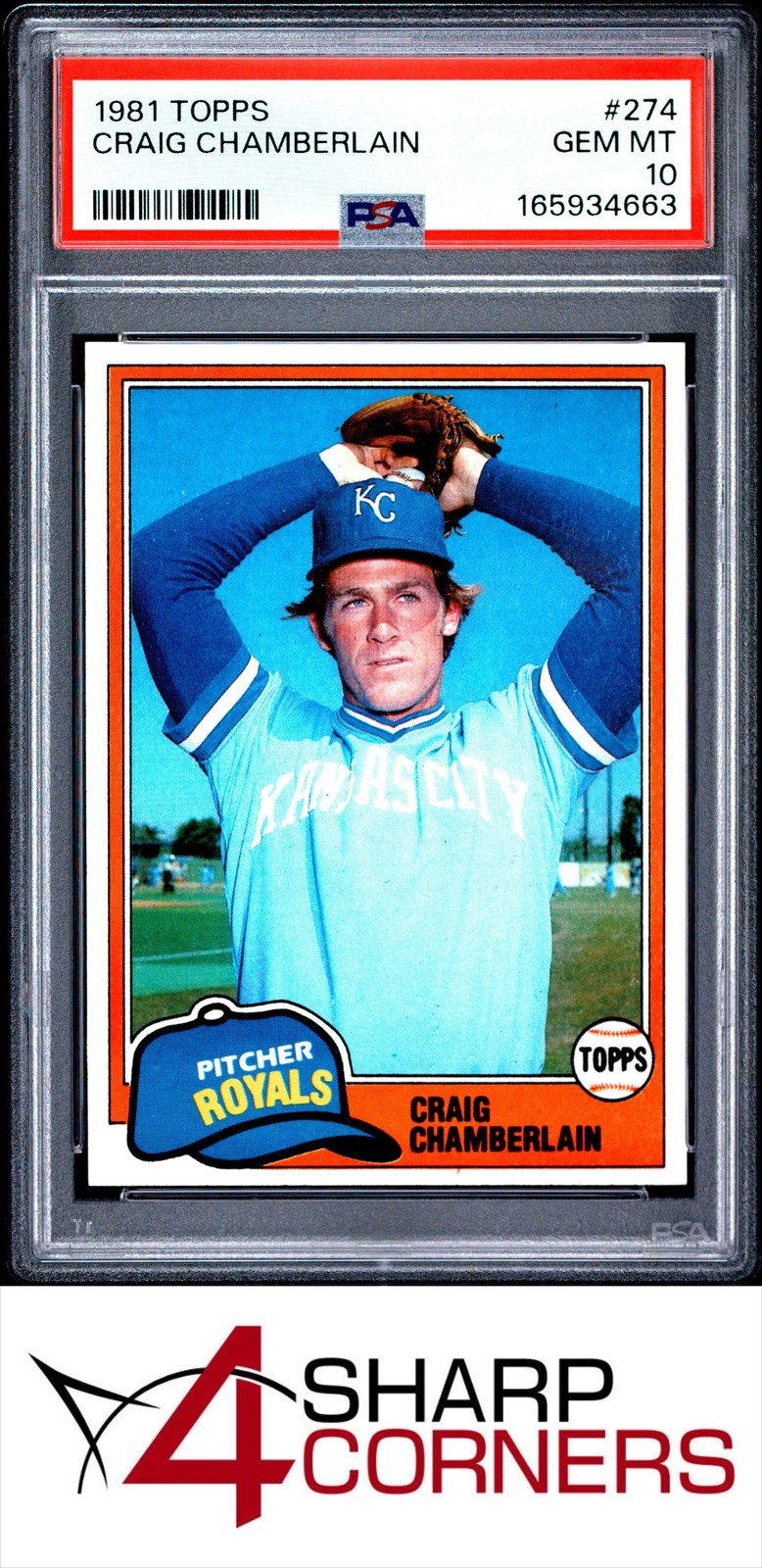 1981 TOPPS #274 CRAIG CHAMBERLAIN ROYALS PSA 10