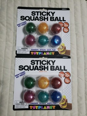 Fidget Stem Toys Sticky Squash Balls Big-time Serious Fun Non-Toxic Washable 2pk