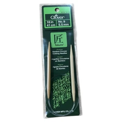 Clover Takumi Bamboo Circular Knitting Needles Size 16 Inch No. 9 /5.5mm