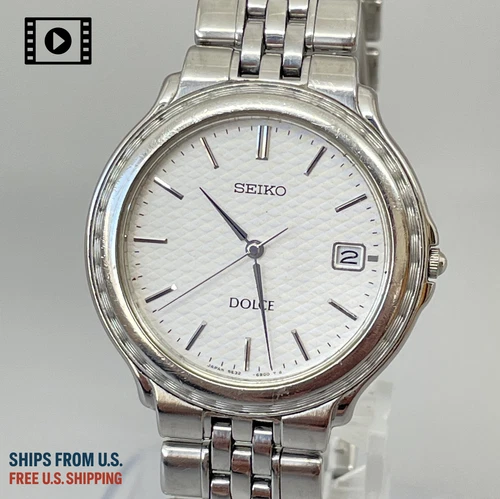 Vintage 1993 [N.Mint] Seiko Dolce 5E32-6A90 Mens 34mm Qz Watch JP -Ships from US
