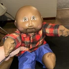 Vintage 1985 Coleco Bald Cabbage Patch Baby Doll Toy Brown Eyes Black Sig. CPK