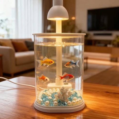 Picture of Small Fish Tank Starter Kit with Light - Betta Goldfish Turtle Tabletop ...