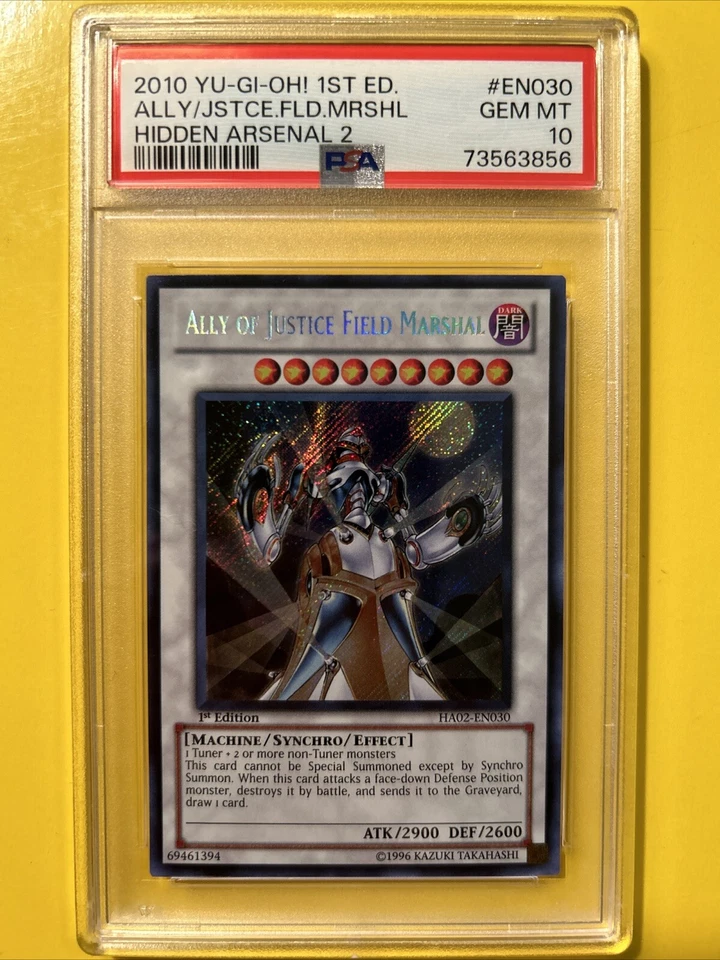 YuGiOh ALLY OF JUSTICE FIELD MARSHAL HA02-EN030🔥PSA 10🔥1st ED-2010 SECRET RARE - Image 3 of 4