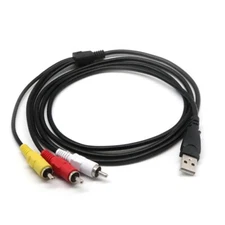 USB to RCA Cable, 5ft USB Male to RCA Male Jack Splitter Audio Video Cable, 3...