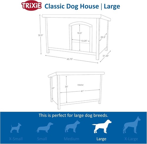Spacious Natura Wooden Dog House for Large Breeds - Weatherproof & Comfortable - Picture 5 of 9