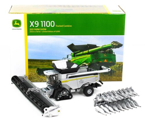 2021 FARM SHOW 1:64 ERTL John Deere X9 1100 TRACKED COMBINE *SILVER CHASE* NIB - Picture 2 of 5