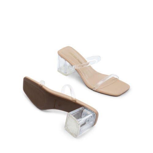 Women Heeled Sandal Low Square Open Toe Block Chunky Heels Slip On Slides Mules - Picture 26 of 47