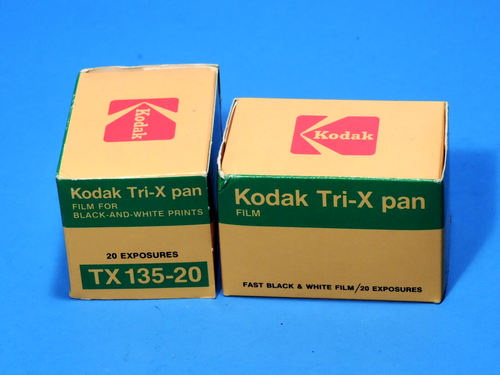2 NOS BOXES KODAK TRI-X PAN FILM FOR B/W PRINTS TX 135-20 SEALED KMART 35MM OLD