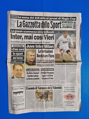 SPORT JOURNAL 27 DECEMBER 2001 VIERI-INTER-BECKHAM-ROGGE-VARENNE-FLOWER