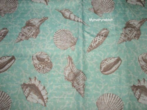 Sea Shell Fabric Shower Curtain 70" x 72" Rollerball Hooks - Montauk 13 Piece - Picture 5 of 7