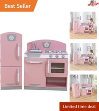 Charming 2-Piece Pink Play Kitchen  Refrigerator Set for Kids' Interactive Fun