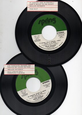 Soul R&B Millie Jackson Lot 2 Singles If Loving You Is Wrong I'm Through Trying