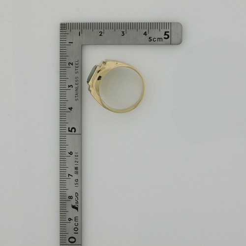 10K Yellow Gold and Jade Ring Size 10* - Picture 8 of 9
