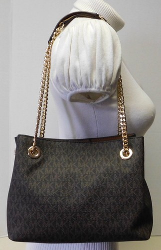 Michael Kors Brown Jet Set Chain Shoulder Strap Hobo Shoulder Bag Handbag "NWT" - Picture 7 of 11