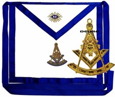 Masonic Past Master Apron EMBROIDERED Blue Lodge Fraternity Plus JEWEL PENDANT