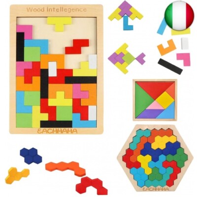 EACHHAHA in Puzzle di legno |Tangram Bambini Set Giochi
