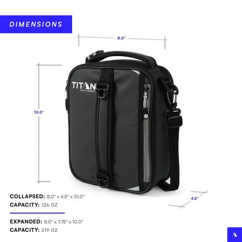 Arctic Zone Titan High Performance Insulated Expandable Lunch Pack, Black 8 in x - Picture 5 of 6