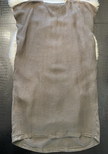 Schwarzes Crane Plissee Cocoon Leinen Midikleid Größe Small Hergestellt in den USA - Bild 4 von 15