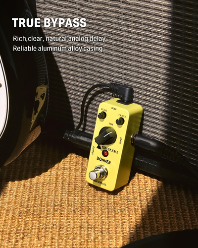 Pedal de retardo de guitarra para pedaleras, guitarra eléctrica, retardo analógico de caída amarilla M - Imagen 5 de 26