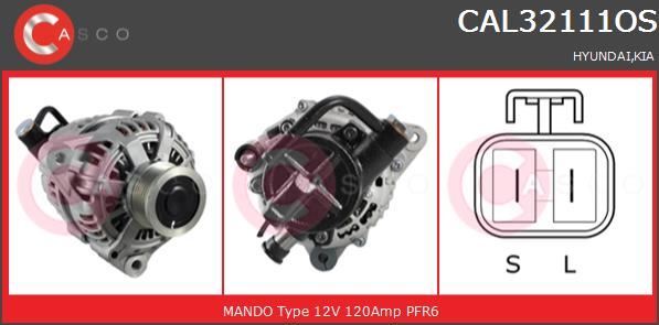 Alternateur Hyundai Tucson et Santa Fé 2.0 CRDi 4x4 - Pièce Auto 12V 120A