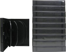 10 Black 10 Ten Disc Capacity DVD Boxes Cases Multi Box Set 33MM 1.3" DV10R33BK