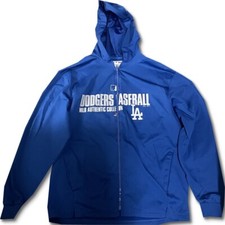 Brandon League 2014 Player Worn Sweatshirt Fullzip Jacket Dodgers MLB EK648005 L