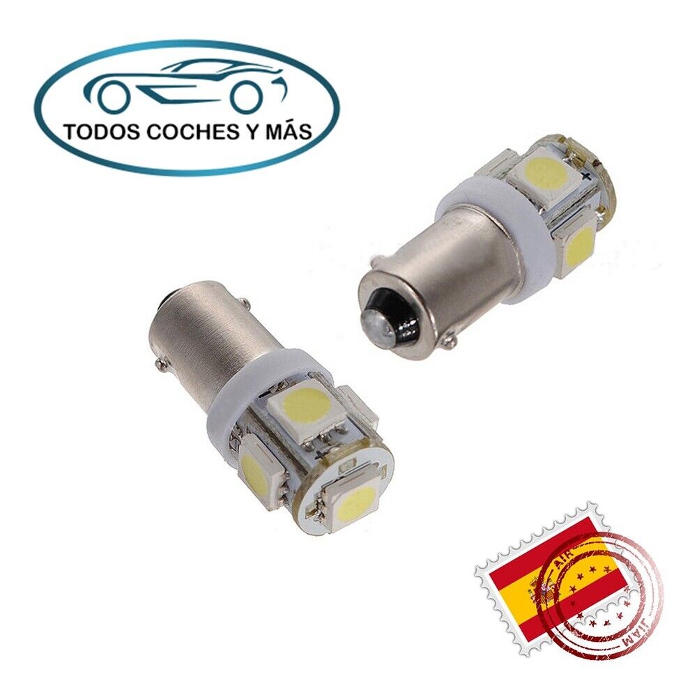 BOMBILLAS LED COCHE MOTO CANBUS BA9S T4W 5 SMD 5050 BLANCO SIN...